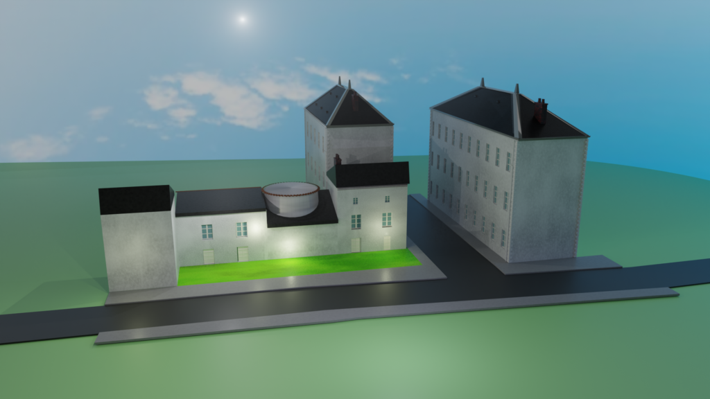 des maisons historiques a parthenay dessinees en 3d par moi