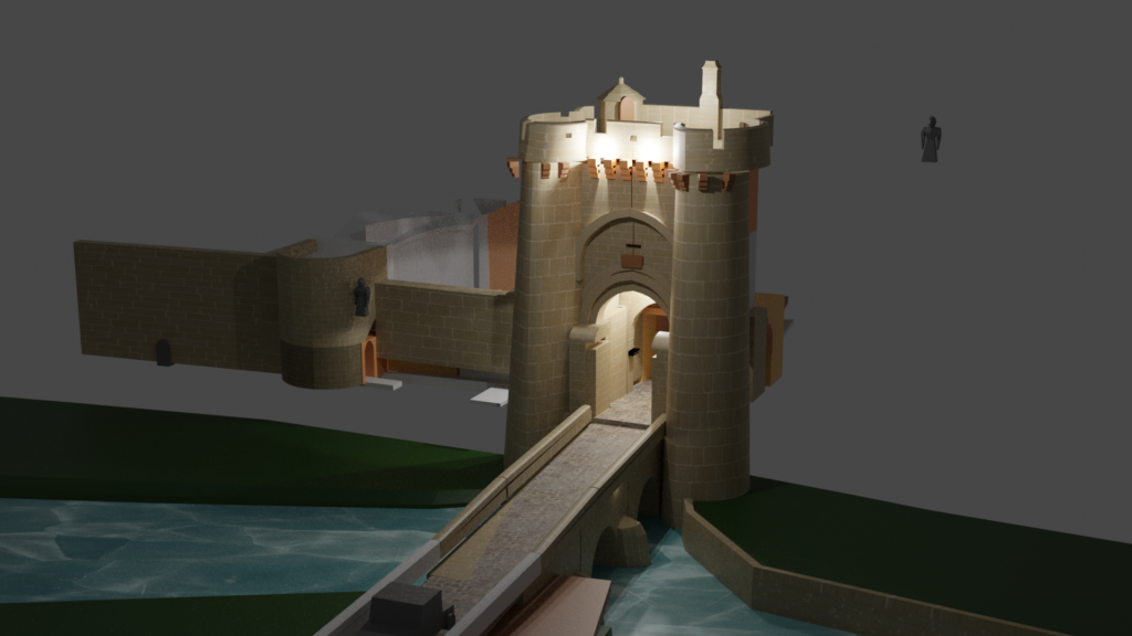 la porte saint jacques de parthenay dessinée en 3d par moi