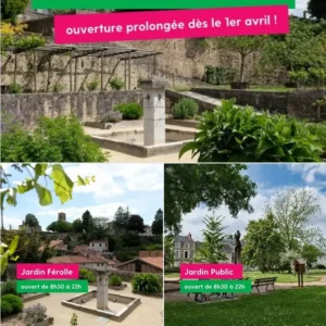 jardins publics Parthenay adresses horaires
