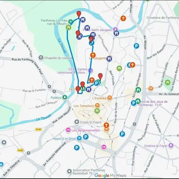 capture d'écran de ma carte personnelle sur google Maps