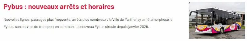 pybus bus gratuit de Parthenay horaires arrets