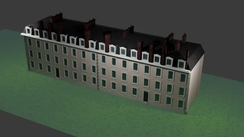 Rendu 3D de la caserne Allard de Parthenay