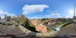 miniature photo equirectangulaire pour visualisation interactive 360 degrés vue panoramique sur la ville depuis esplanade mairie site historique touristique parthenay